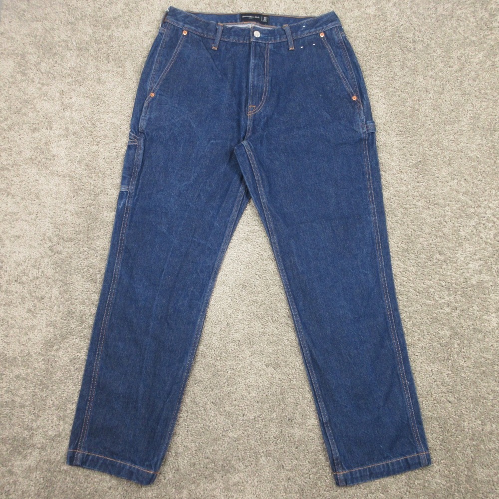 Abercrombie & Fitch Jeans Mens 32x29 (Tag 33x32) Blue Baggy Carpenter Denim Pant